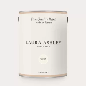 Image of Laura Ashley Matt Emulsion Paint Cotton White 5L