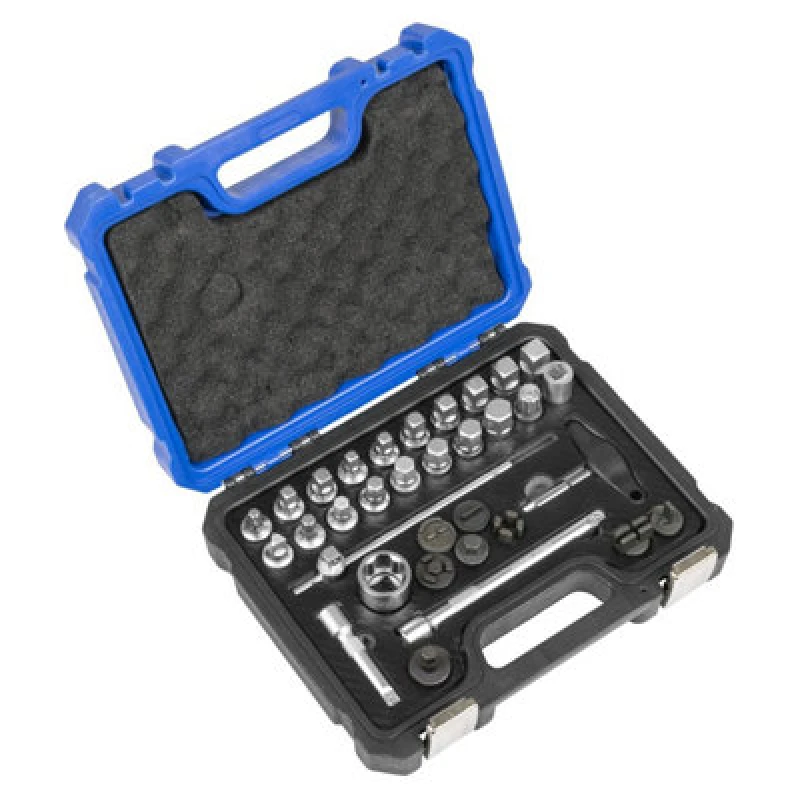 Image of Sealey 33 Piece Master Oil Drain Plug Removal Kit AK758