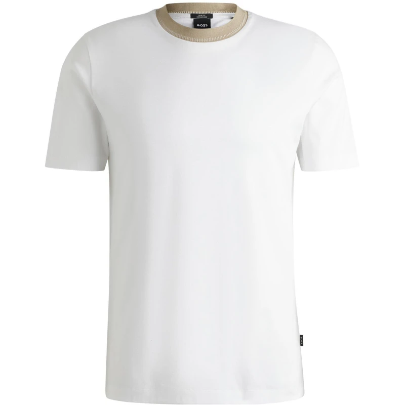 Image of Boss Mens H-Tessler Cotton T-Shirt White 100 male Small