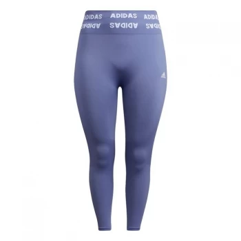 Image of adidas Training Aeroknit 7/8 High-Rise Tights (Plus Size) - Orbit Violet
