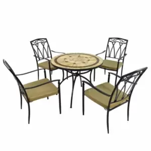 Image of Richmond 91cm Patio Table with 4 Ascot Chairs Set