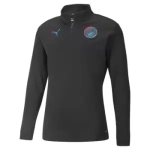 Image of Puma MCFC Pre Match quarter Top Unisex Adults - Black