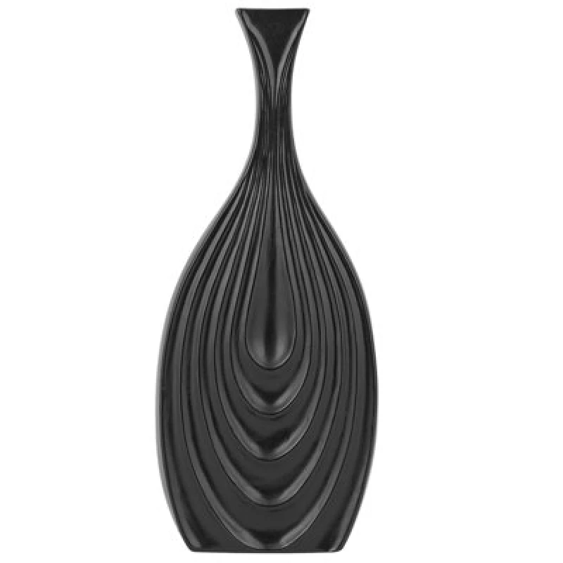 Image of Beliani Decorative Vase Thapsus Ceramic 39cm Black