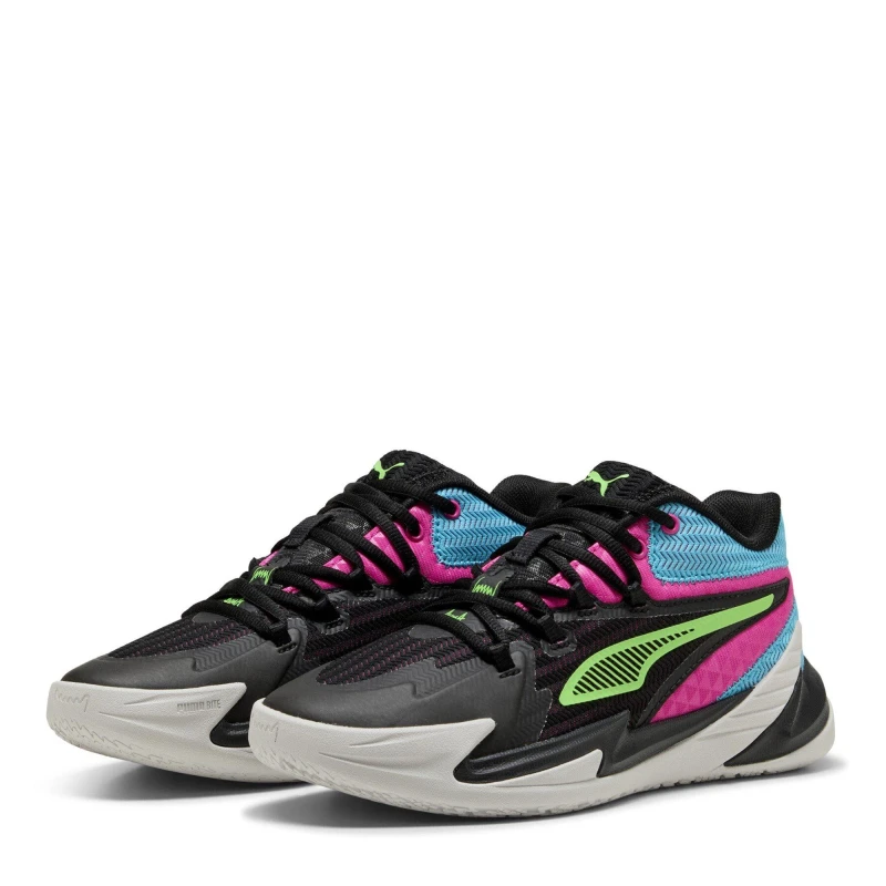 Image of Puma Unisex Kids Dagger Basketball Trainers Black/Pink unisex 3 (35.5)