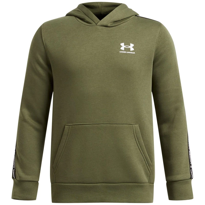 Image of Under Armour Icon Fleece Taping Hoodie Juniors - Green Green 7 - 8 Years