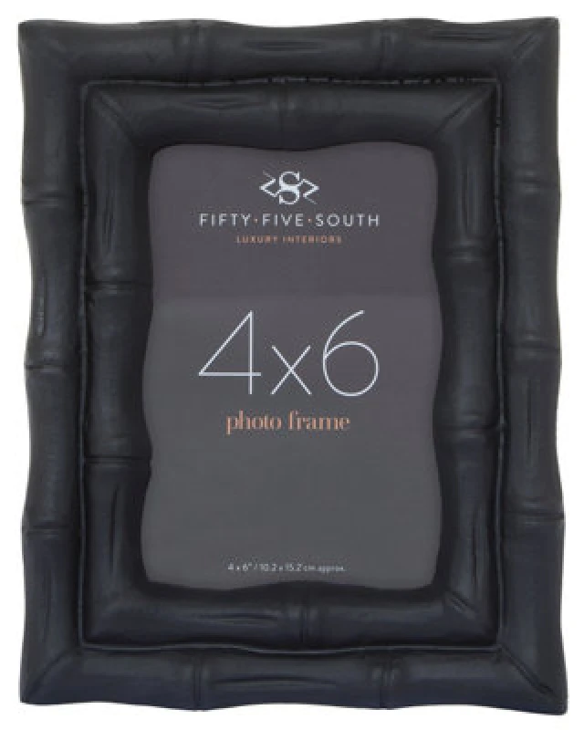 Image of Orsina Hiba 4 X 6 Black Finish Bamboo Effect Photo Frame