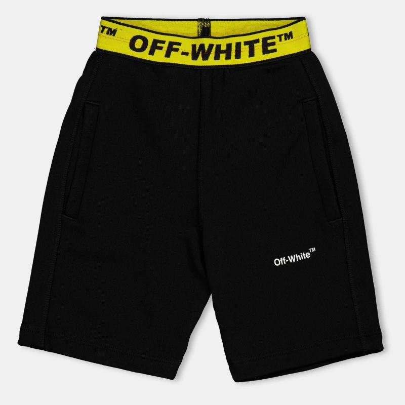 Image of Off White Kids Fleece Shorts Black male 6Y