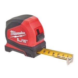 Image of Milwaukee Hand Tools Pro Compact Tape Measure 5m/16ft (Width 25mm)