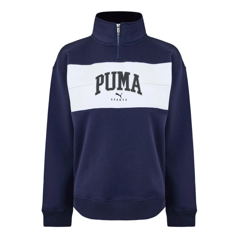 Image of Puma Squad Half-Zip Fl Fleece Womens - Blue Blue 8
