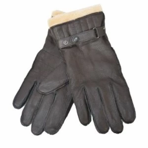 Image of Barbour Mens Leather Utility Glove Brown Medium