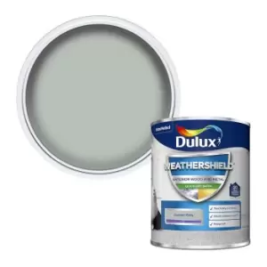 Image of Dulux Weathershield Exterior Quick Dry Garden Grey Satin Paint 750ml