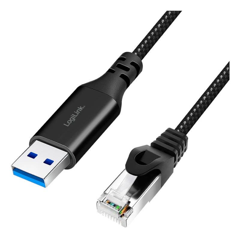 Image of Logilink LogiLink USB 3.2 1st Gen (USB 3.0) Adapter cable [1x USB 3.2 1st Gen connector A (USB 3.0) - 1x RJ45 8p8c plug] CU0403 3m CU0403