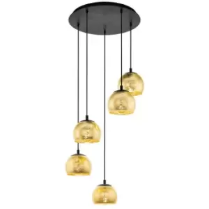 Image of Eglo Albaraccin 5 Lamp Cluster Pendant Ceiling Light Black