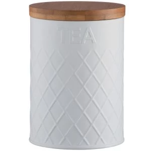 Image of Ravenhead Typhoon Embossed Tea Storage Canister - White