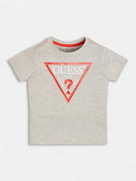 Image of Guess Kids Triangle Logo T-Shirt 14391092 Grey