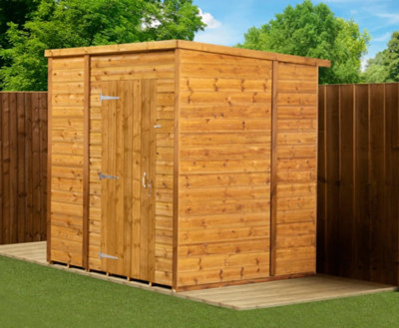 Image of Empire Sheds Empire Modular Pent 6X6 Dipped Treated Tongue And Groove Wooden Garden Shed Single Door No Windows (6' X 6' / 6ft X 6ft) (6X6)