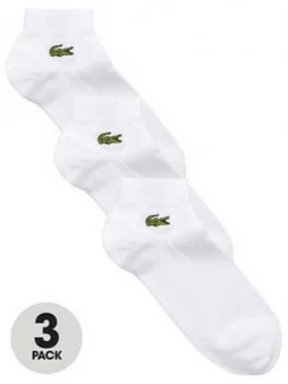 Image of Lacoste Sport Trainer Liner 3 Pack Sock - White