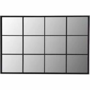 Image of Charles Bentley Black Large Industrial Mirror Metal Frame and Glass
