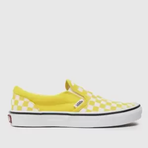 Image of Vans White & Yellow Classic Slip-on Youth Trainers