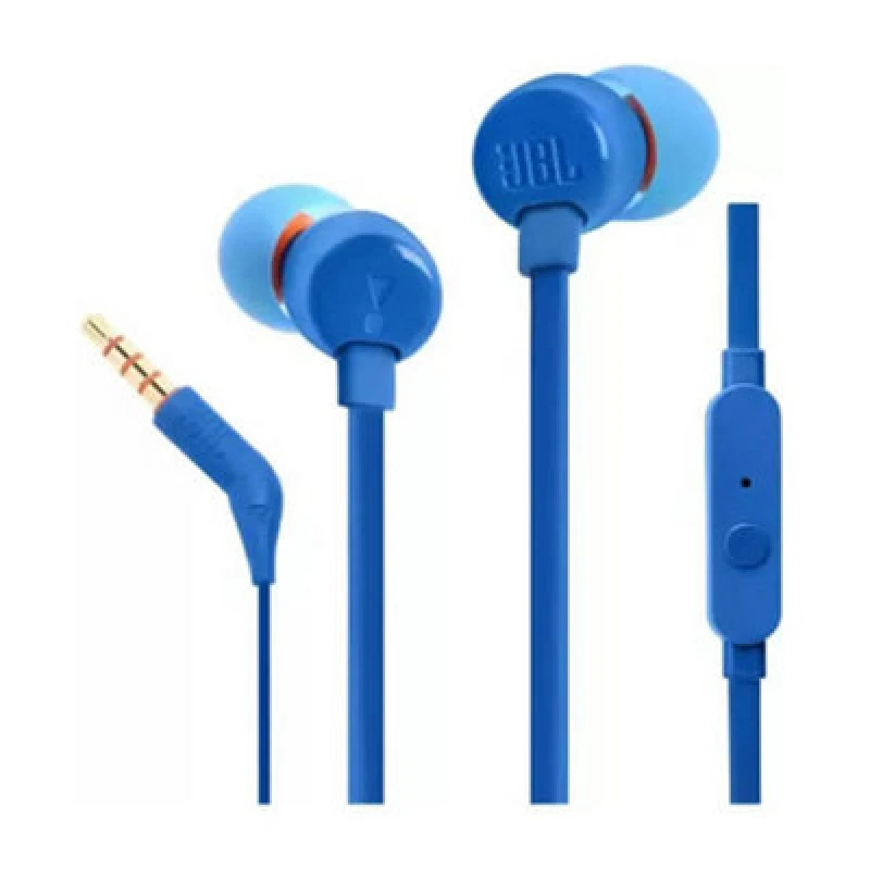 Image of Jbl T110 Blue Universal In-Ear Headphones With Remote Control