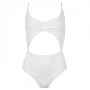 Image of Jack Wills Himbledon Tie Back Swimsuit - White