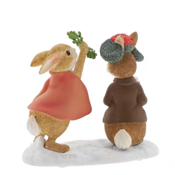 Image of Flopsy and Benjamin Bunny Under the Misteltoe Figurine