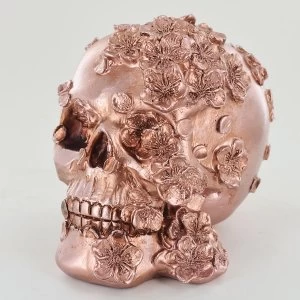Image of Copper Skull with Flowers