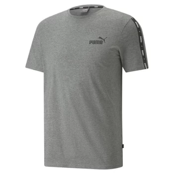 Image of Puma ESS+Tape T Shirt Mens - Grey