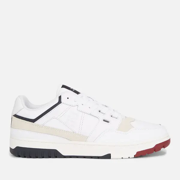 Image of Tommy Hilfiger Mens Leather Basket Trainers - UK 8