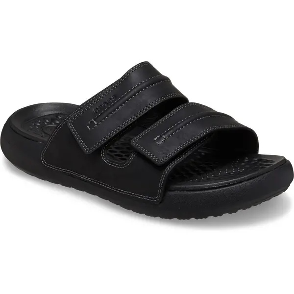 Image of Crocs Mens Yukon Vista II Leather Sliders Sandals UK Size 9 (EU 43-44) Black CRC488-BLACK-9