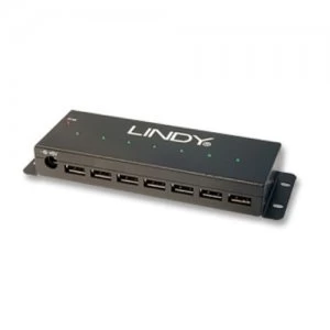 Image of Lindy 7-Port USB Hub 480 Mbps Black
