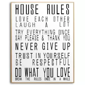 Image of Large Glass House Rules Wall Art