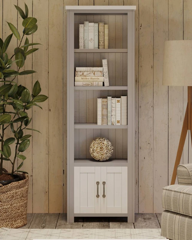 Image of Baumhaus Greystone - Narrow Bookcase in Beige Beige Unisex