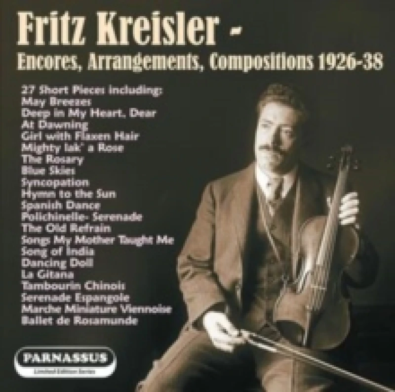 Image of Fritz Kreisler: Encores, Arrangements, Compositions 1926-38 CD / Album