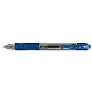 Image of Original Pilot G205 Gel Rollerball Pen Rubber Grip Retractable 0.5mm Tip 0.3mm Line Blue Pack of 12 Pens