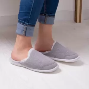 Image of totes Isotoner IsoFlex Ladies Mule Slippers Grey