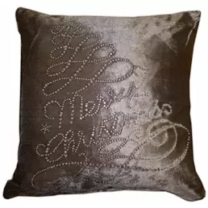 Image of Emma Barclay Sparkling Merry Christmas Cushion Cover Scatter Cushion Sofa Accessory Silver 17C¥ x 17C¥ - Silver