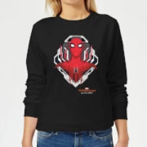 Image of Spider-Man Far From Home Web Tech Badge Womens Sweatshirt - Black - 5XL