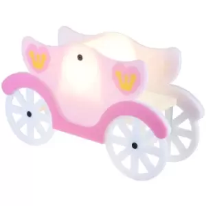Image of Glow Princess Carriage Table Lamp LED Children's Bedside Light - Pink - Litecraft
