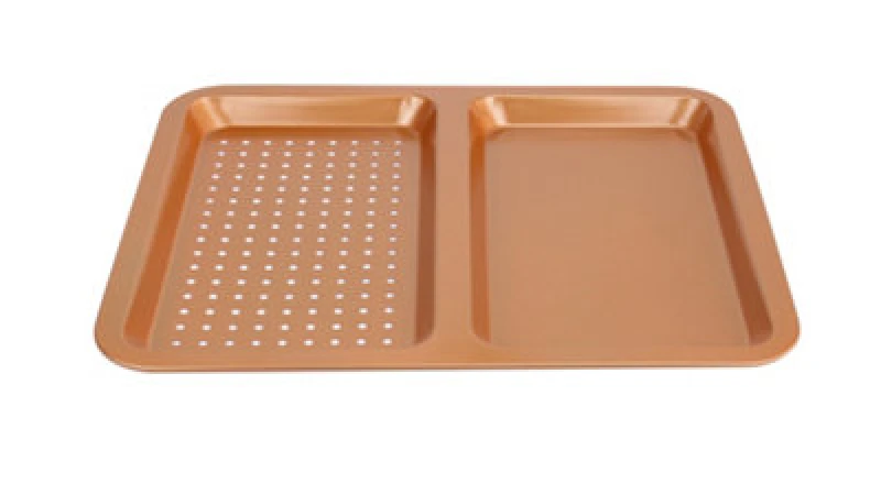 Image of Cermalon Copper Twin Section Baking Tray Copper unisex