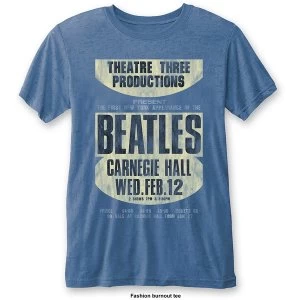 Image of The Beatles - Carnegie Hall Unisex Medium T-Shirt - Blue
