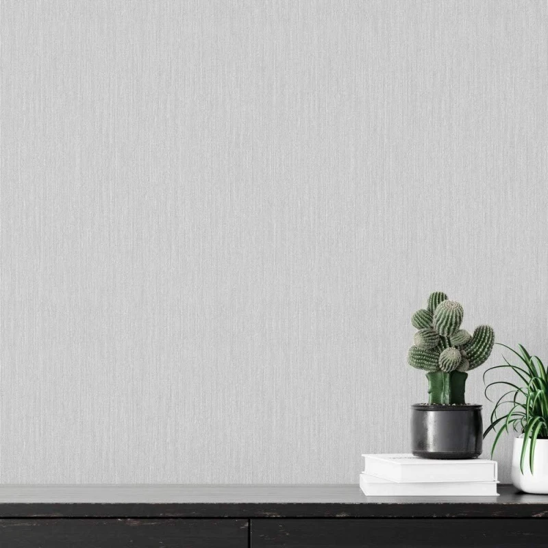 Image of Muriva Ltd Muriva Indra Texture Grey Wallpaper 10m x 53cm, Grey 154122