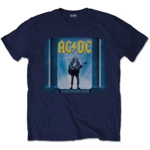 Image of AC/DC - Who Man Who Mens Medium T-Shirt - Navy Blue