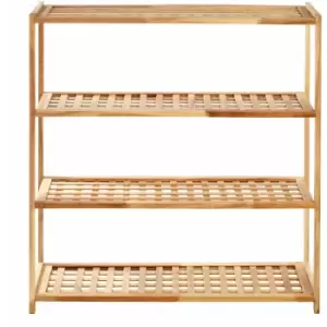 Image of Natural Walnut 4 Tier Shoe Rack - Premier Housewares