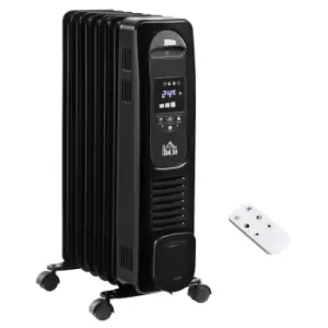 Image of Etna Oil Filled 7 Pipe 1630W Radiator Space Heater with 3 Heat Settings & Remote Control - Black