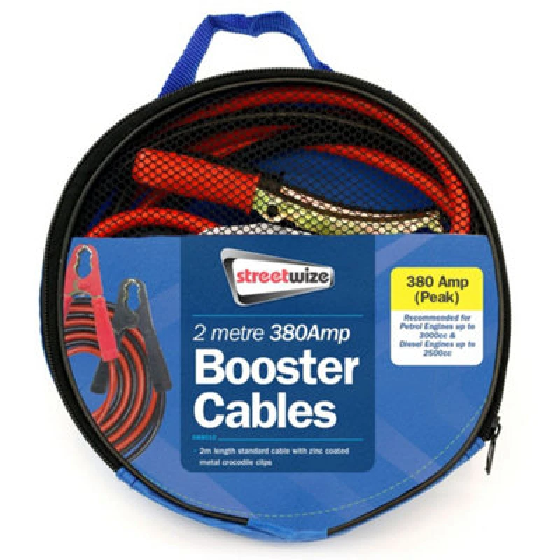 Image of Streetwize Car Vehicle 2M 350 Amp Battery Booster Cable Jump Start Leads