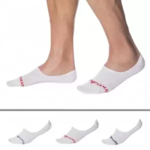 Image of Emporio Armani 3 Pack Casual No Show Socks - White S/M