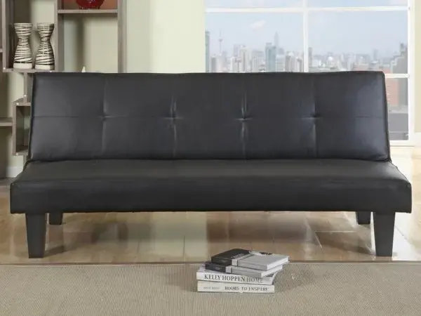 Image of Birlea Franklin Black Faux Leather Sofa Bed