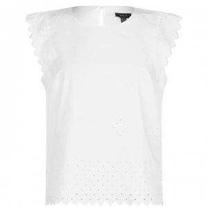 Image of Gant Broderie Anglaise Top - 110 White