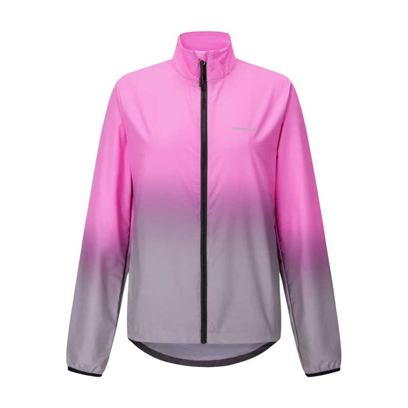 Image of Pinnacle Womens Reflective Long Sleeve Slim Fit Performance Cycling Jacket Pink female 8 (XS)